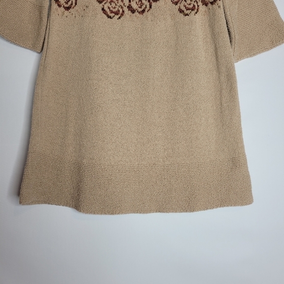 Free People Tan Knit Rose Tunic Top - Picture 6 of 11